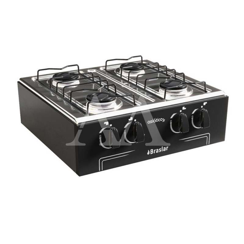 FOGAO 4B BRASLAR COOKTOP ASIATICO JR PRETO