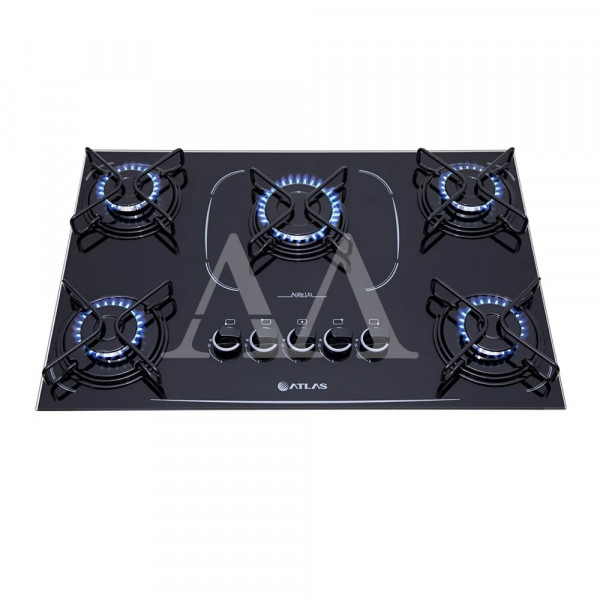 FOGAO 5B ATLAS COOKTOP AGILE UP GLASS PRETO