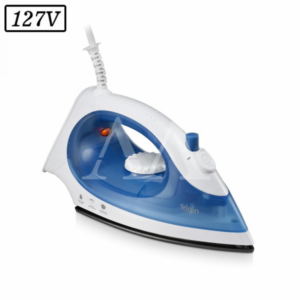 FERRO DE PASSAR ELGIN A VAPOR IRON PRESS 127V BRANCO/AZUL