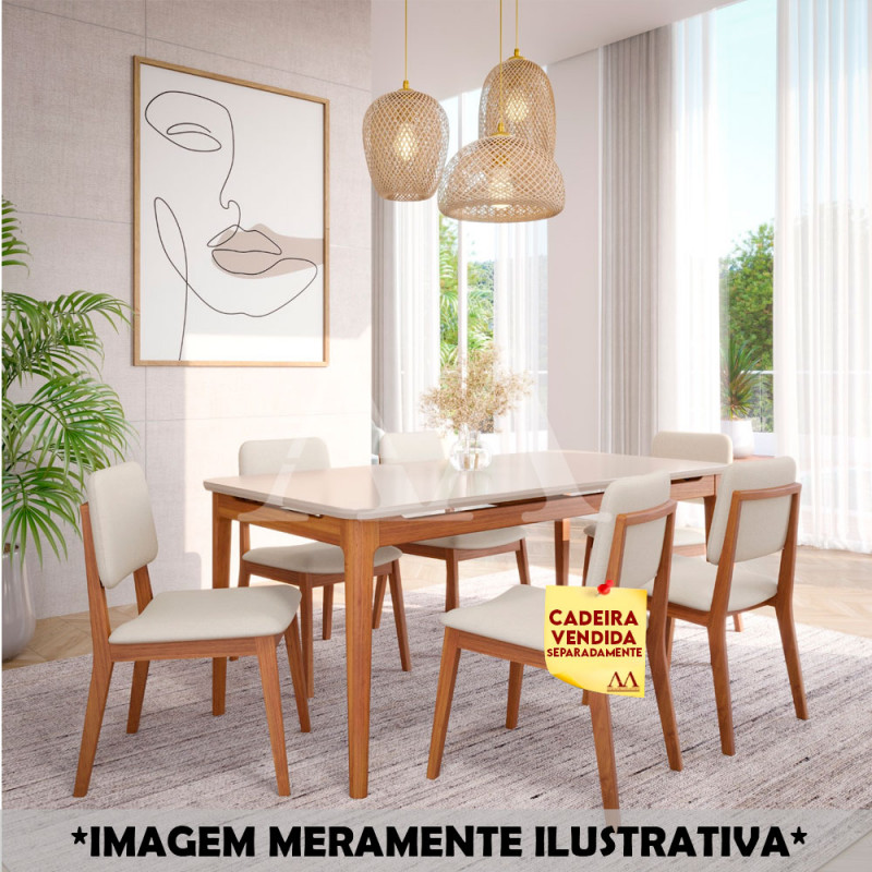 MESA CIMOL BAOBA NATUAME RETANGULAR 180X90 MADEIRA/OFF WHITE